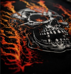 Original orange skull transfer artwork
