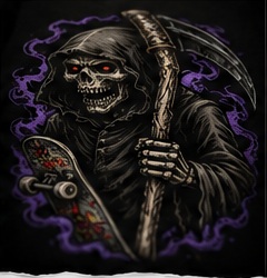 Original grim reaper transfer artwork