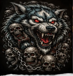 Original wolf transfer artwork